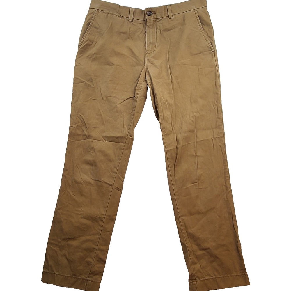 Tommy Hilfiger Men’s Y2K Chino Pants 34x32 Khaki Tan Custom Fit Flat Front